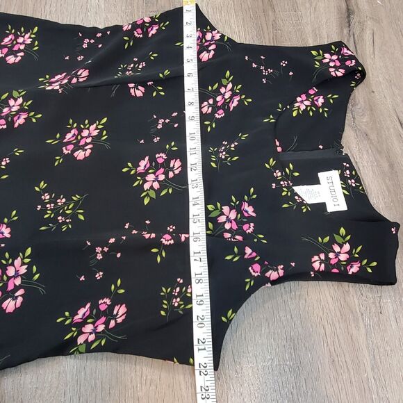 Vintage 90s Studio 1 Maxi Dress Round Neck Black Floral Pheobe Buffay Friends - Picture 5 of 11